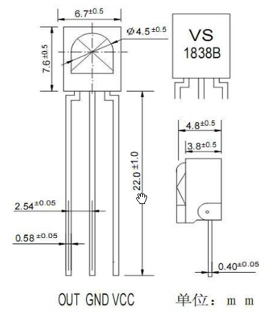 VS1838B引脚定义