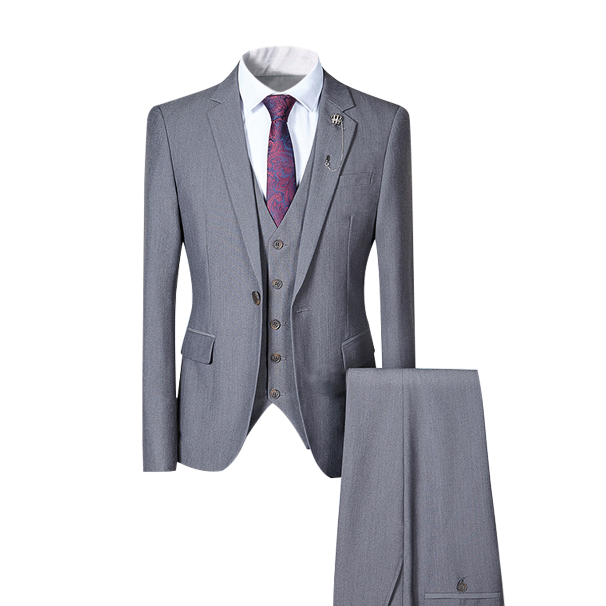 Costume 3 pièces pour homme, costume de mariage, style d'affaire formel