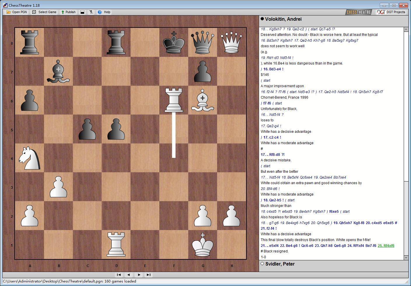 最好的国际象棋PGN棋谱阅读管理软件ChessTheatre绿色版