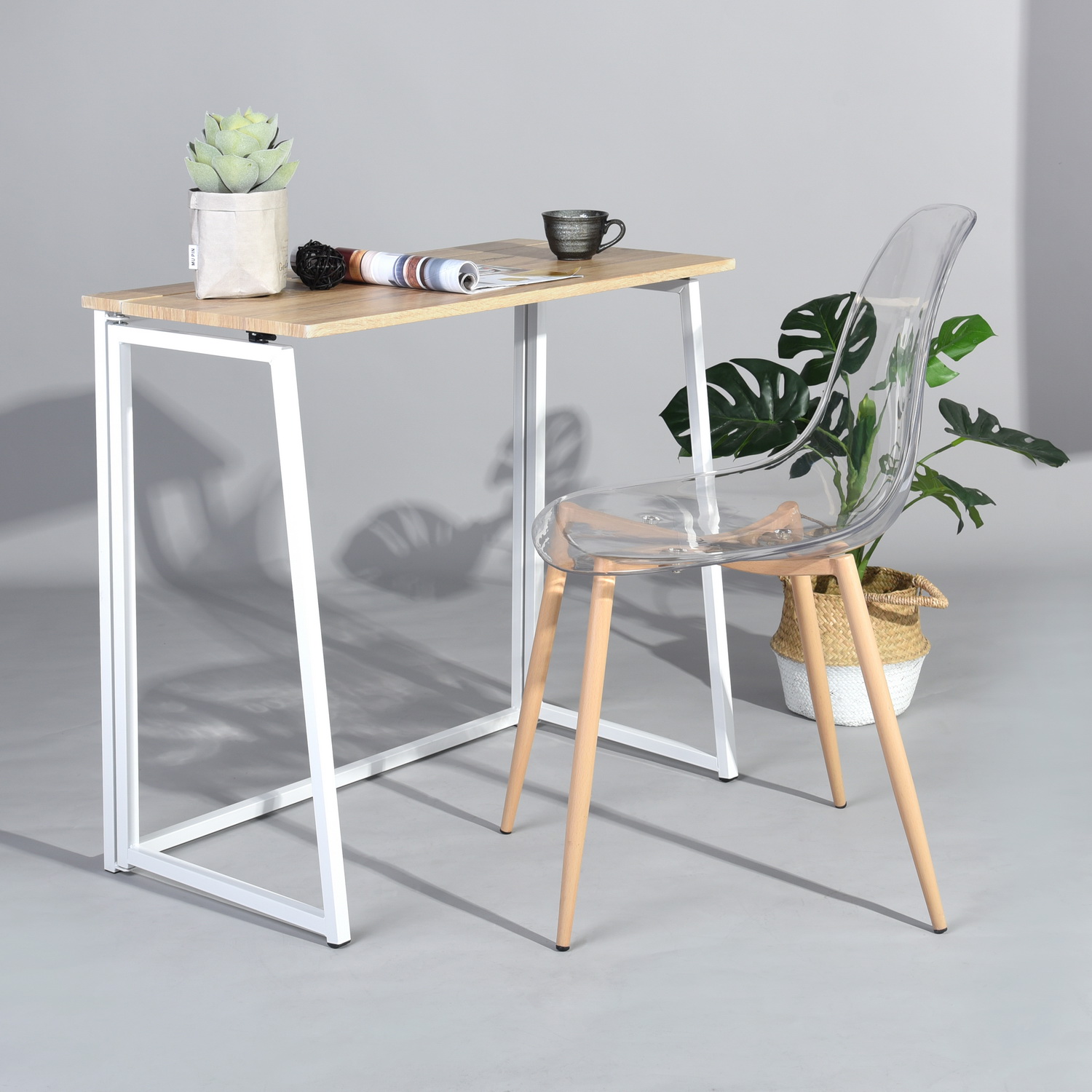 Bureau Pliant Chene Bois Metal Vente De Urban Meuble Conforama