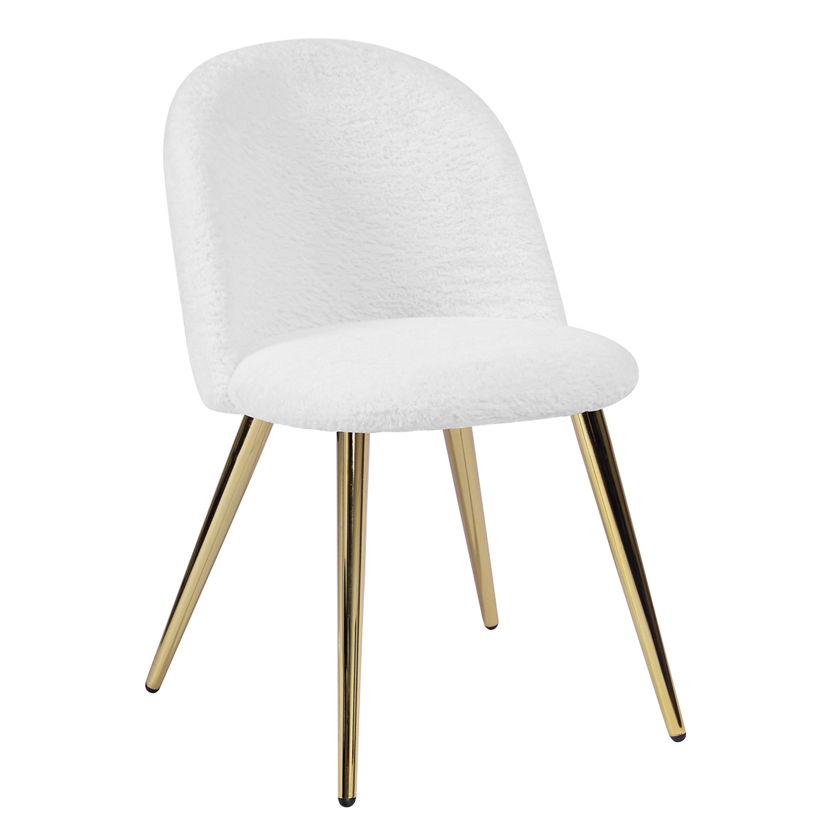 Lot de 2 Fauteuil Chaise Scandinave Salle à manger en Tissu Blanc