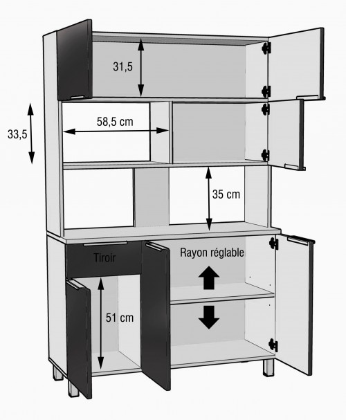 Buffet noir brillant 3