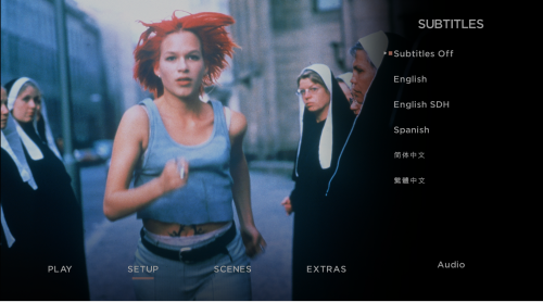 Subtitle Menu