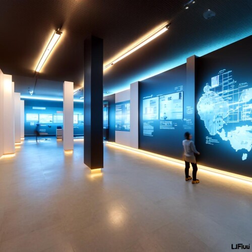 01284-1532956454-A-minimalist-science-and-technology-museum-an-exhibition-hall-with-a-huge-screen-hanging-on-the-wall-emitting-blue-light-a-m.jpg