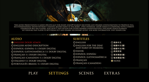 Subtitle Menu