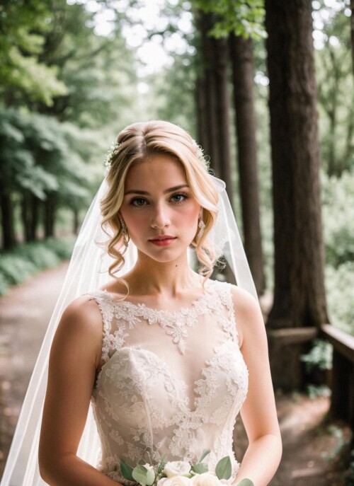 3978526551 768497274 Wedding photo of a blonde woman, selfie, blonde hair, masterpiece, best quality