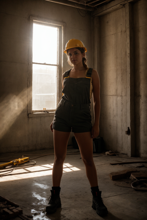 02239 3425561363 RAW photo, DSLR BREAK portrait of full body a cute woman as a construction worker, 