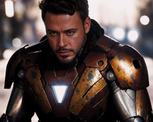 00473 2014642212 from avengers , close up Portrait photo of muscular bearded guy in a worn mech suit