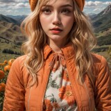 00159-1882041754-1girl-solo-hat-blonde-hair-sky-outdoors-day-cloud-long-hair-jacket-looking-at-viewer-mountain-floral-print-realisti