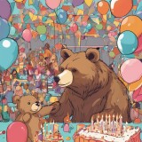 02395-334979273-a-bear-having-a-birthday-party-at-a-roller-rink-about-to-blow-out-candles-balloons-around