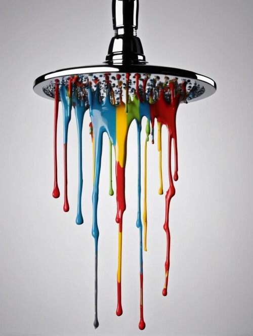01014 3508749684 lora Dripping Art 1 Dripping Art a dripping shower head, in the style of Martin Wha