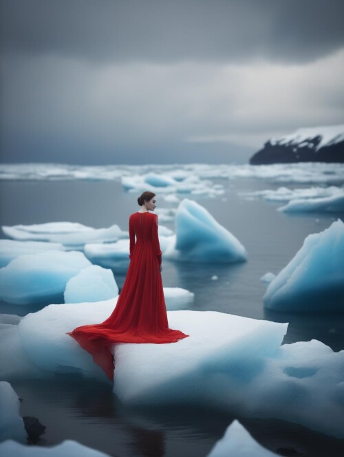 01082-3880206001-_lora_Elizabeth-Gadd-Style_1_Elizabeth-Gadd-Style---Envision-a-stunning-woman-standing-alone-on-an-iceberg-drifting-away-from-th.jpg