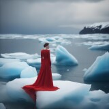 01082-3880206001-_lora_Elizabeth-Gadd-Style_1_Elizabeth-Gadd-Style---Envision-a-stunning-woman-standing-alone-on-an-iceberg-drifting-away-from-th