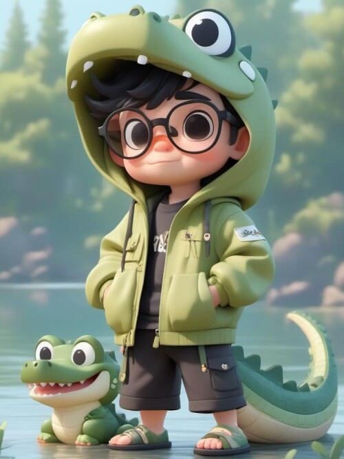 04947 3440812526 pixar,1boy,male focus,solo,light eyes,glasses,hood,centre parting bangs,wearing a c