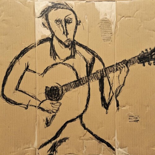 08057 961013139 lora SDXL Cardboard drawings Sa May 000004 1 Cardboard drawings a man and guitars