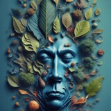 00120-1055765914-_lora_Surreal-Harmony_1_Surreal-Harmony---a-stylized-image-of-a-leaf-man-head-with-a-lot-of-different-things-in-it