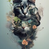 00127-1026814360-_lora_Surreal-Harmony_1_Surreal-Harmony---a-digital-collage-of-a-cats-head-with-elements-of-nature-intertwined