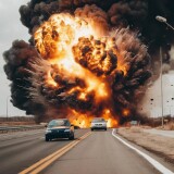 01331-Cars-driving-on-the-highway.-Photography.-_lora_Explosion-Artstyle---Trigger-is-Explosion-Artstyle_1_-explosion-artstyle