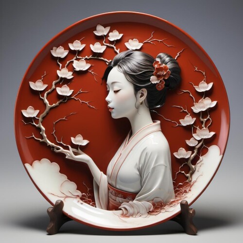 16586 3442734747 arien porcelain,plate porcelain that A woman under the moon,(Mid Autumn Festival 1.