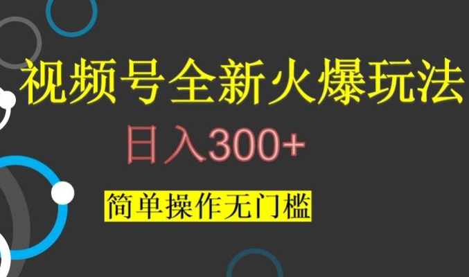 视频号最新爆火玩法，日入300 ，简单操作无门槛【揭秘】一点库资源-致力于各大收费VIP教程和网赚项目分享一点库资源