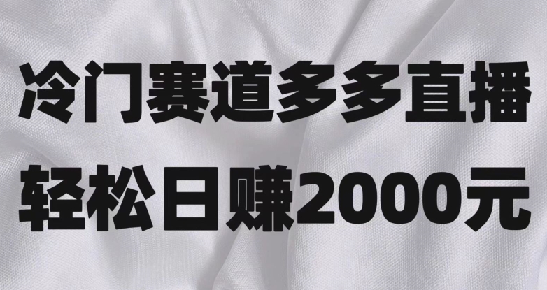 冷门赛道拼多多直播，简单念稿子，日收益2000＋【揭秘】第一学习库-致力于各大收费VIP教程和网赚项目分享第一学习库