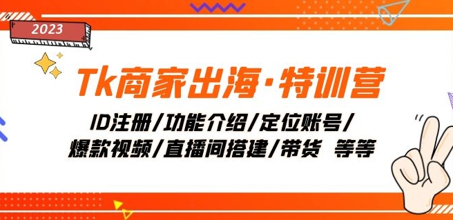 Tk商家出海·特训营：ID注册 功能介绍 定位账号 爆款视频 直播间搭建 带货一点库资源-致力于各大收费VIP教程和网赚项目分享一点库资源