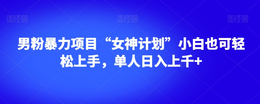 男粉暴力项目“女神计划”小白也可轻松上手，单人日入上千 【揭秘】一点库资源-致力于各大收费VIP教程和网赚项目分享一点库资源